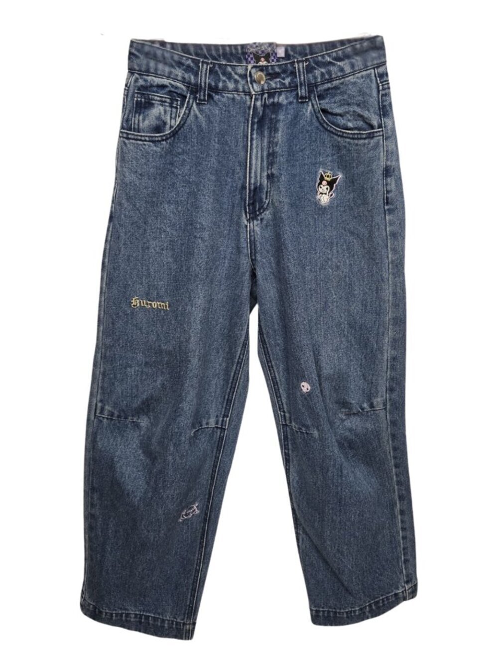 Kuromi Sanrio Embroidered Denim Jeans Womens Sz M 26x38 Kawaii Anime Streetwear